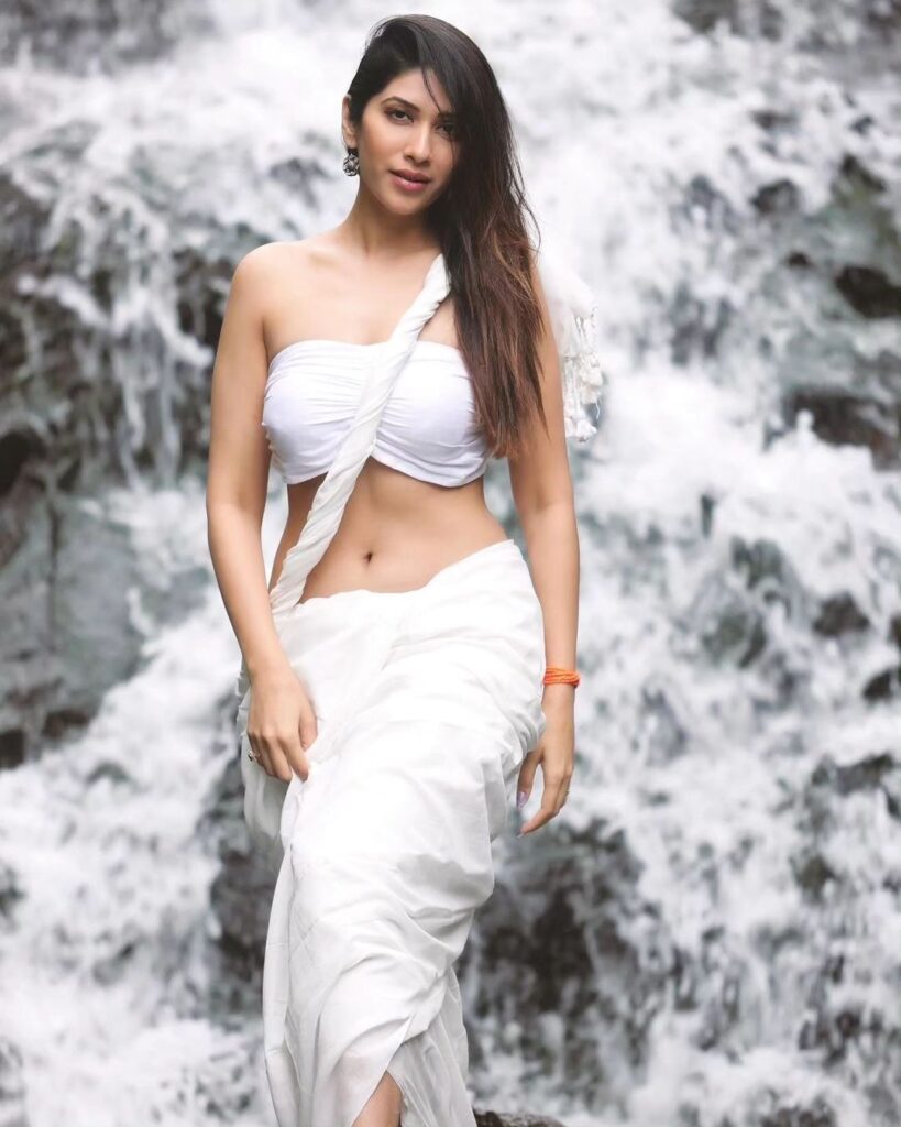 Modal Elakshi Morey Gupta Hot Navel HD Images in White half saree